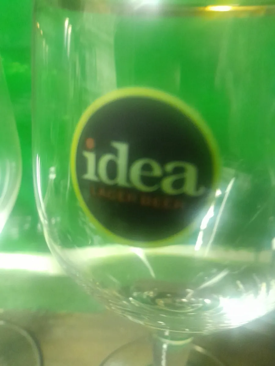 Four vintage  idea lager glasses - Image 4