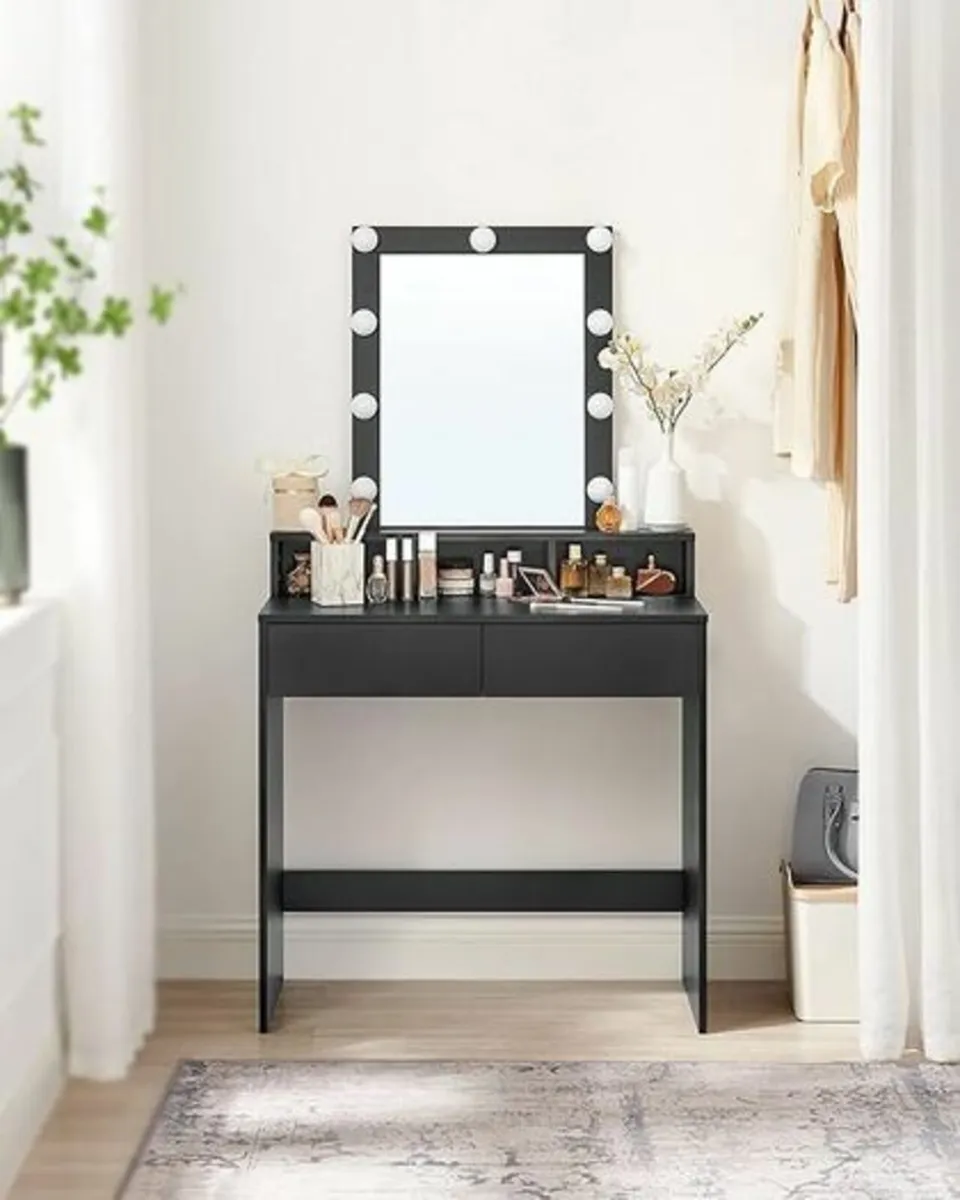 Dressing Table with LED Lighting, Adjustable Brigh - Image 1