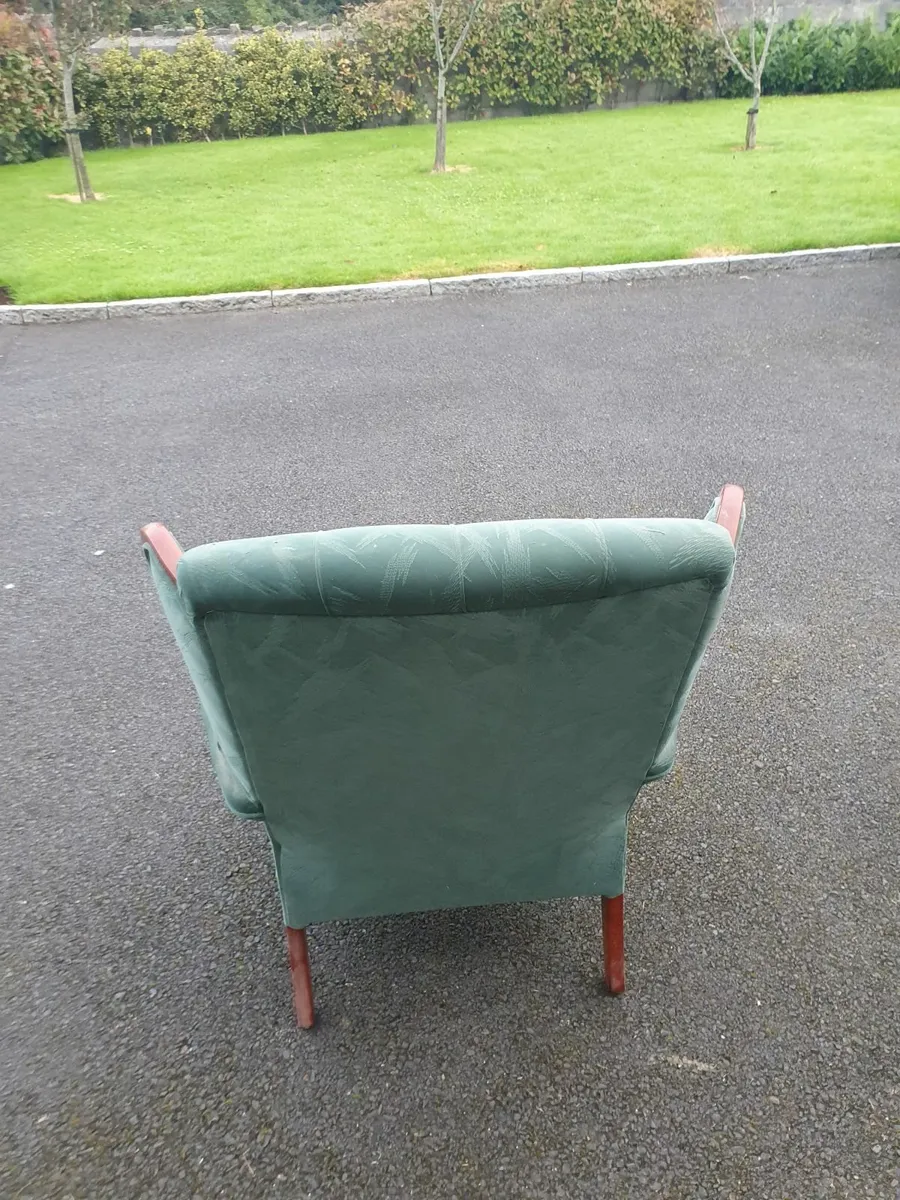Antique 2 seater couch and chair - Image 3