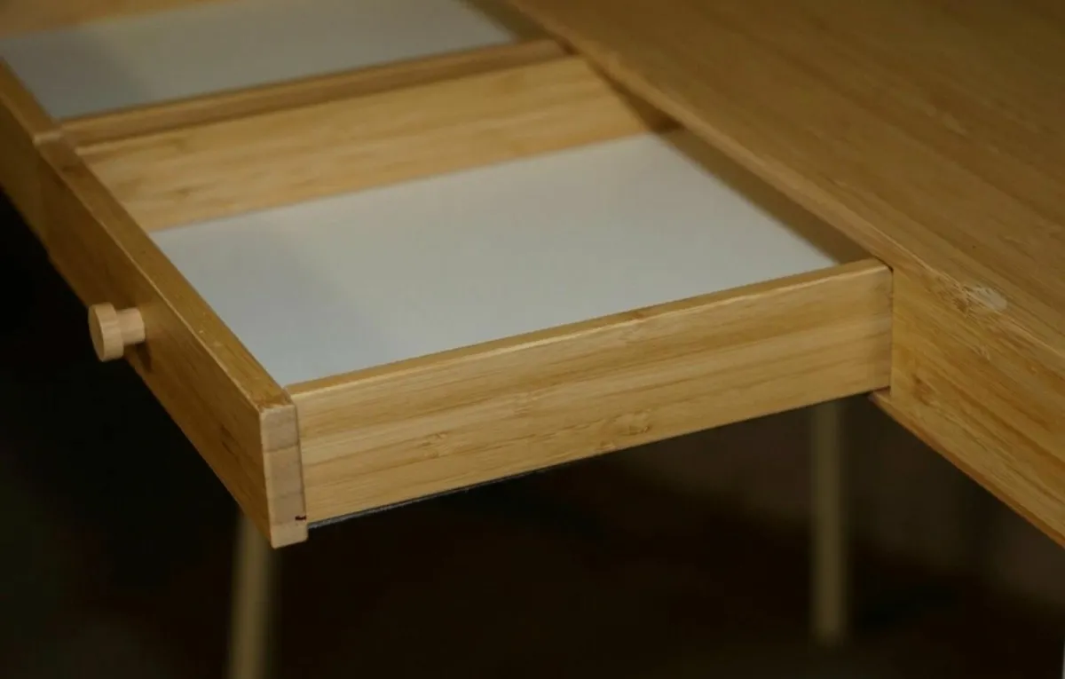 Office Deks , bamboo, 102x49 cm & chair - Image 1