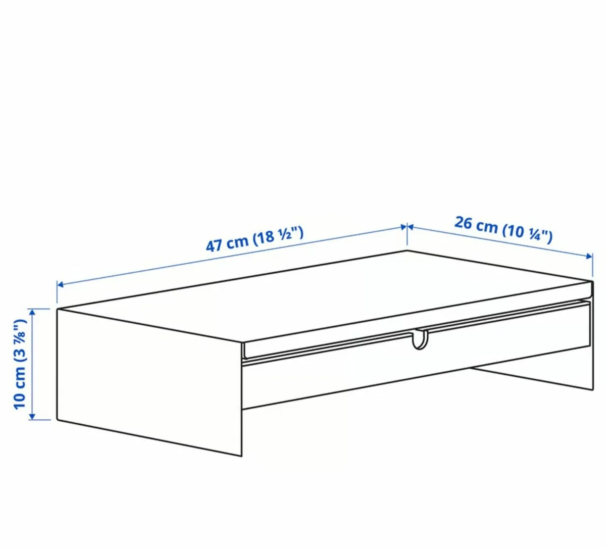 Monitor stand with drawer, white - Image 2