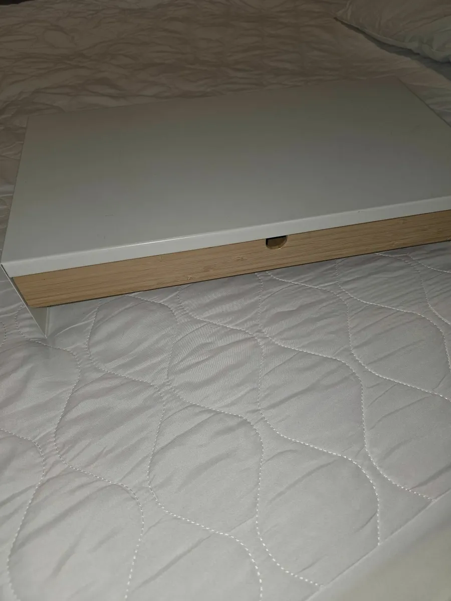 Monitor stand with drawer, white - Image 4