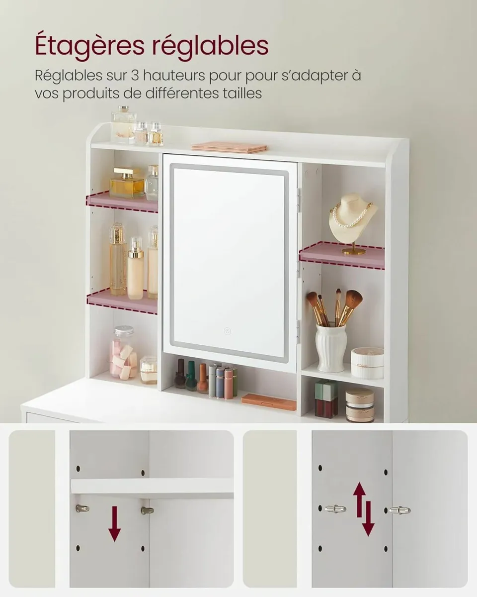 Dressing Table with lights LED Lighting, FREE DELI - Image 4