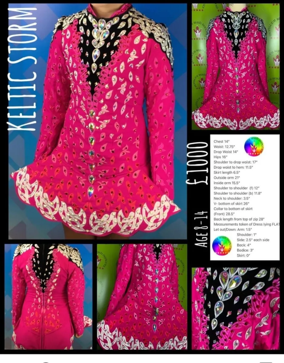 Irish dancing dress Keltic storm - Image 2