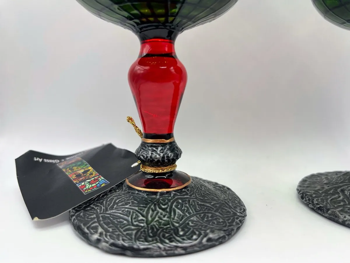 Karl Hulme stained glass Celtic goblets - Image 3