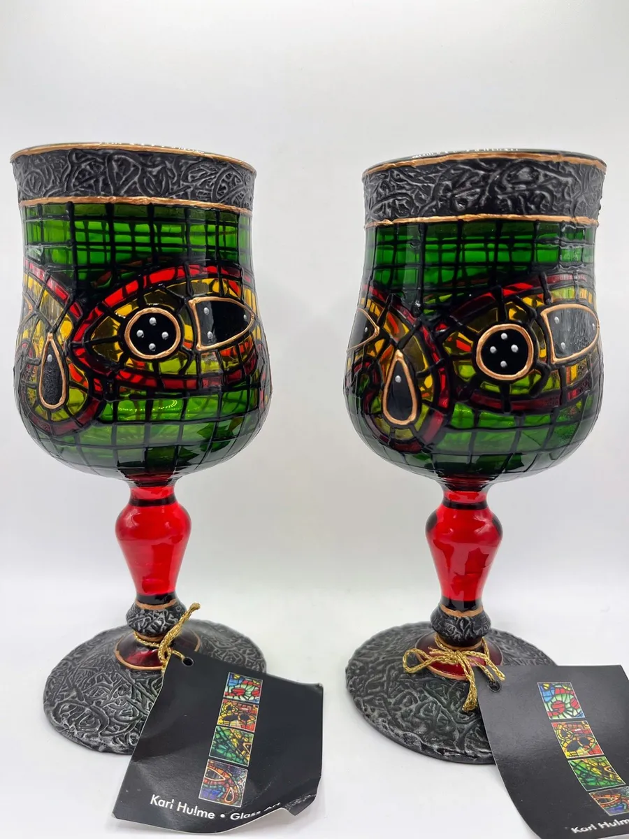 Karl Hulme stained glass Celtic goblets - Image 4