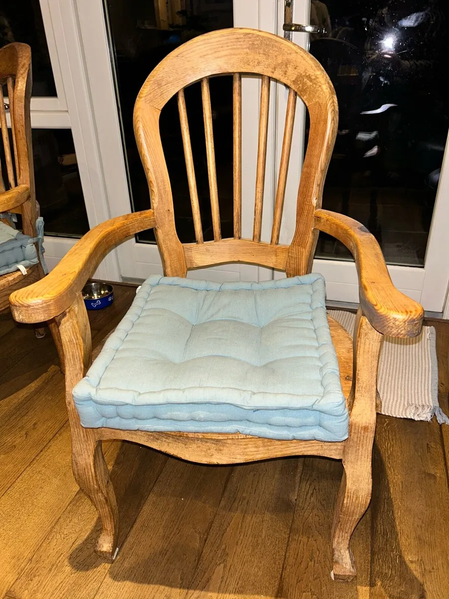 2 Solid Pine Carver Chairs - Image 2