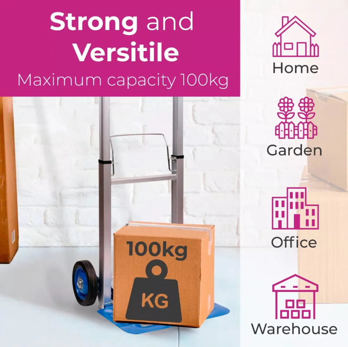 100kg Folding Sack Truck Trolley Hand Cart NEW - Image 2