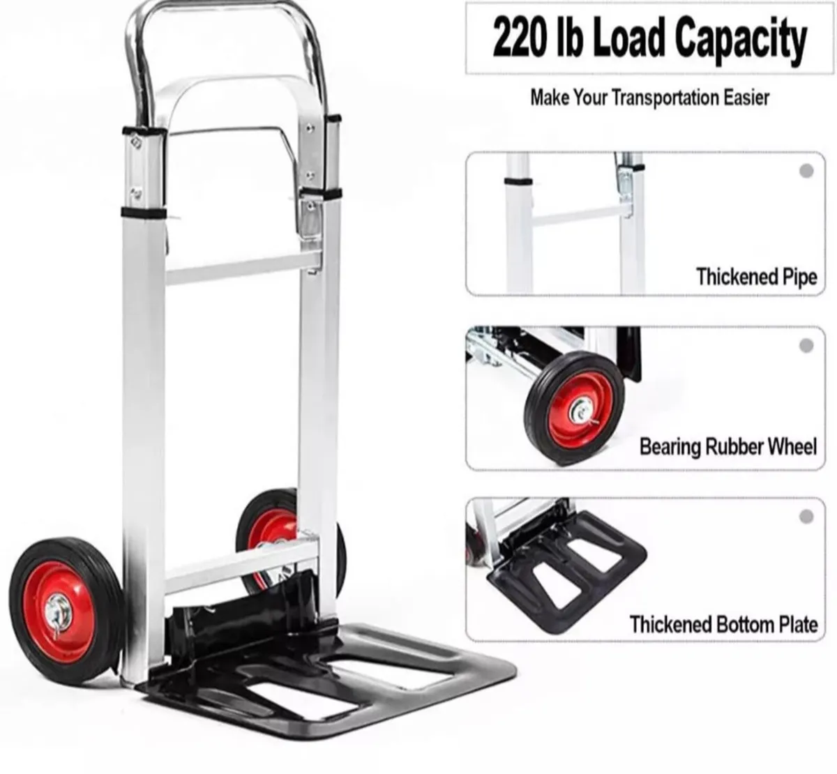 100kg Folding Sack Truck Trolley Hand Cart NEW - Image 4