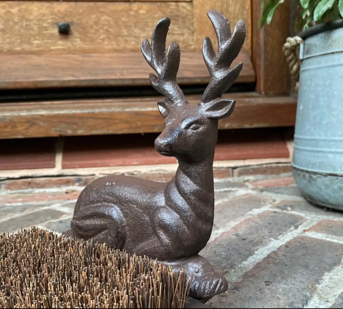Cast Iron Stag Boot Scraper Brush Shoe Cleaner NEW - Image 2