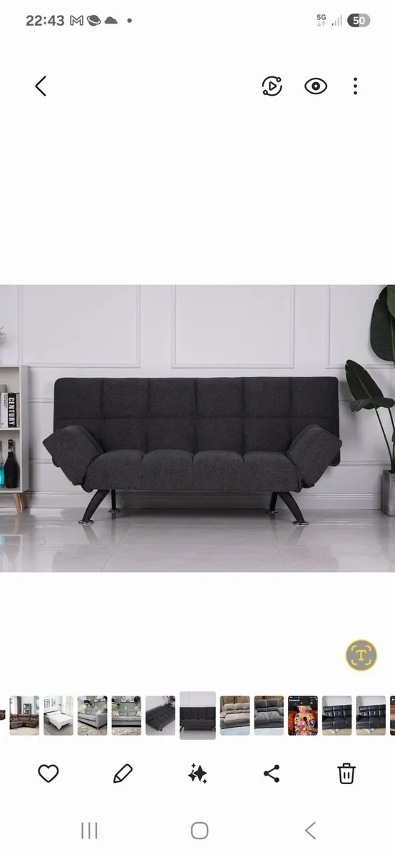 Brand new Boston denim grey sofa bed reduced