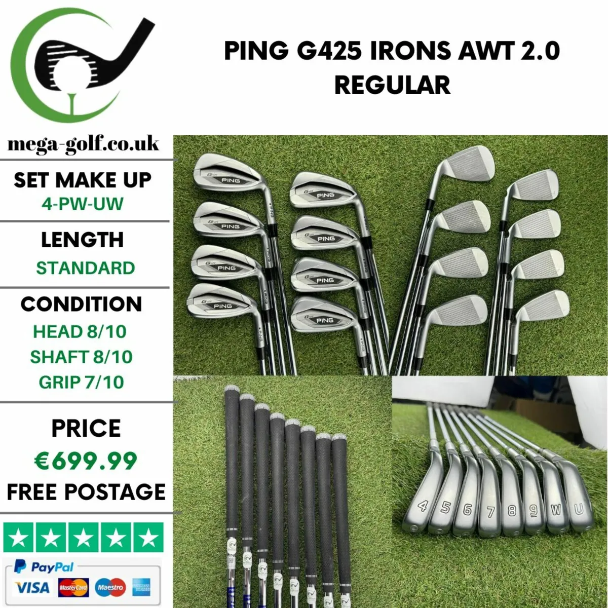 Ping G425 Irons / 4-Pw-Uw / Awt 2.0 Regular - Image 1