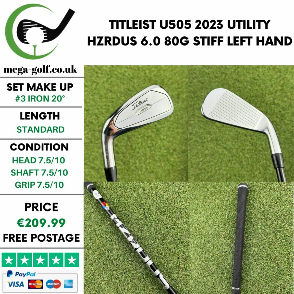 Titleist U505 2023 Utility #3 Iron 20° / Stiff - Image 1
