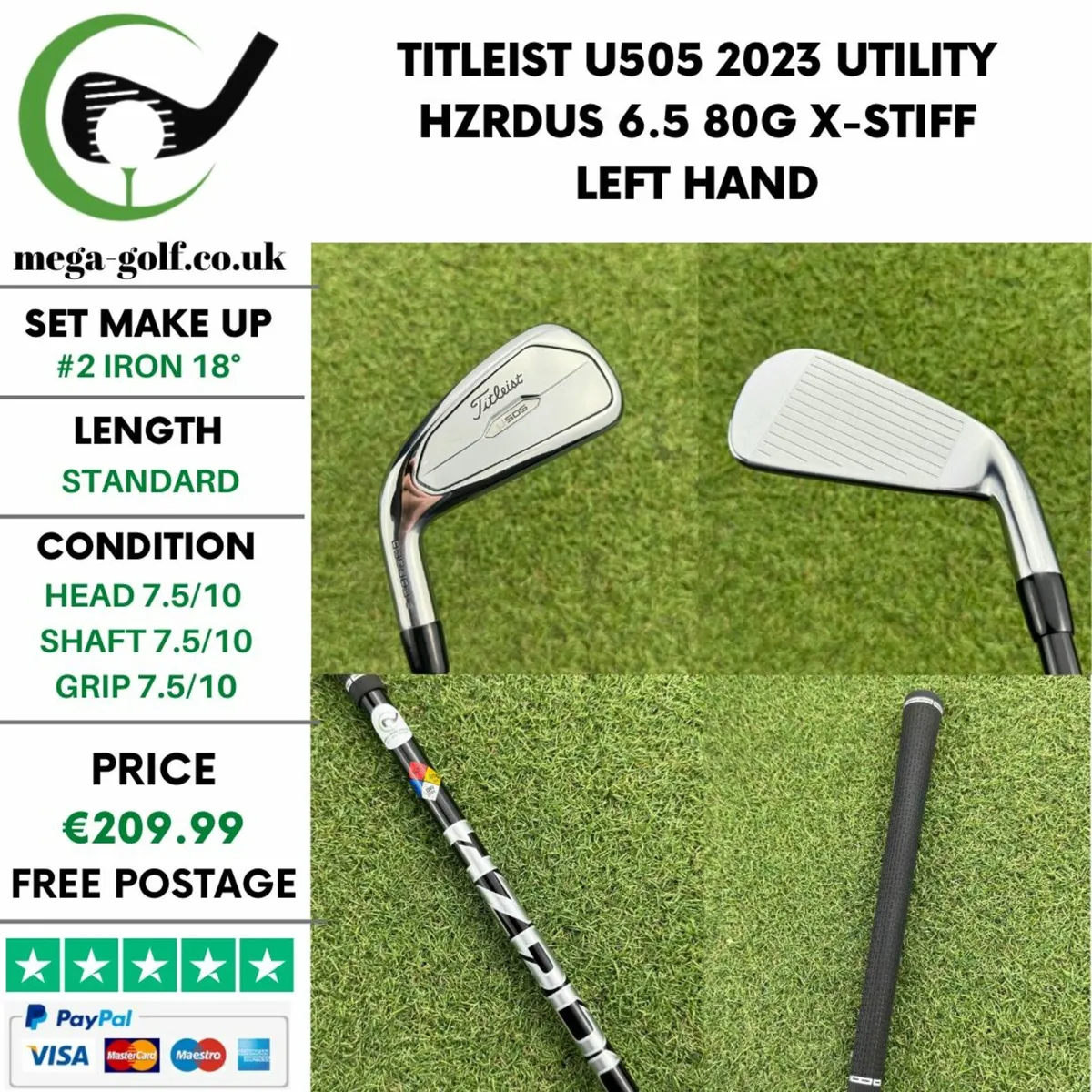 Titleist U505 2023 Utility #2 Iron 18° / X-Stiff - Image 1