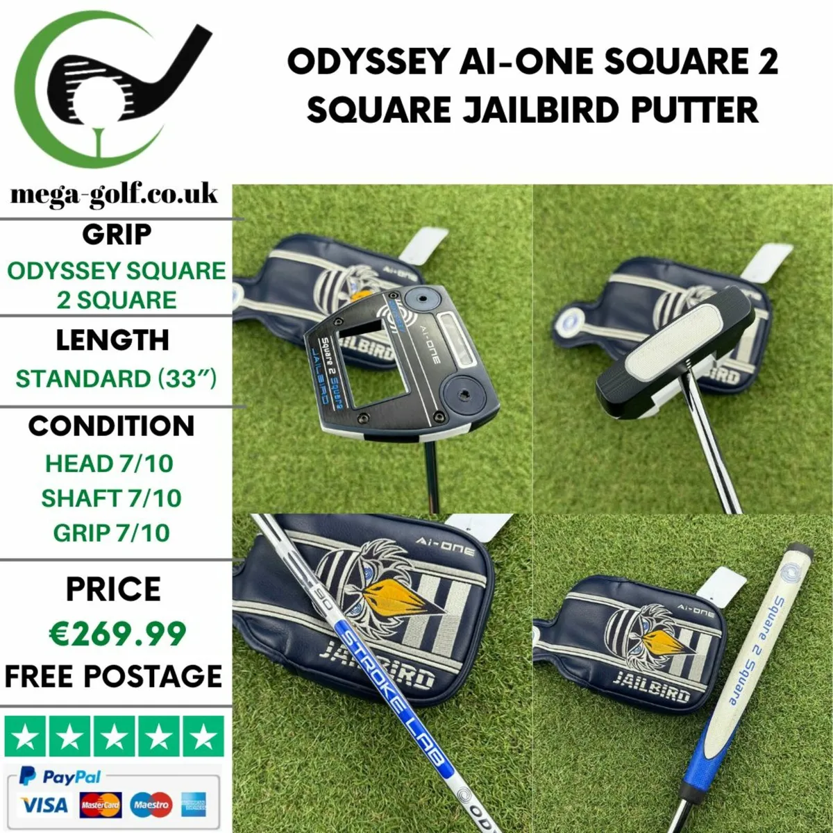 Odyssey Ai-One Square 2 Square Jailbird Putter - Image 1