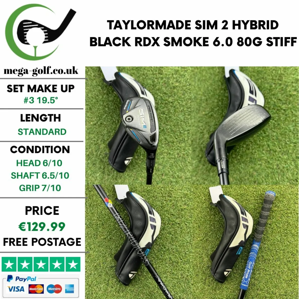 Taylormade Sim 2 Hybrid / #3 19.5° / Stiff - Image 1
