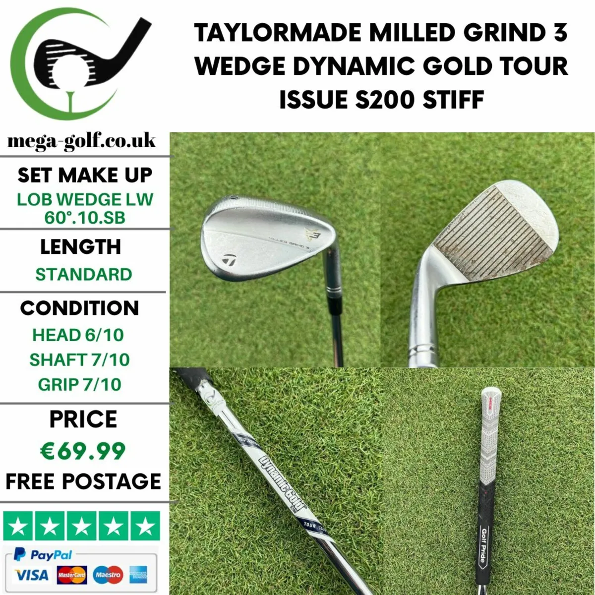 Taylormade Milled Grind 3 Wedge Lw 60°.10.SB - Image 1