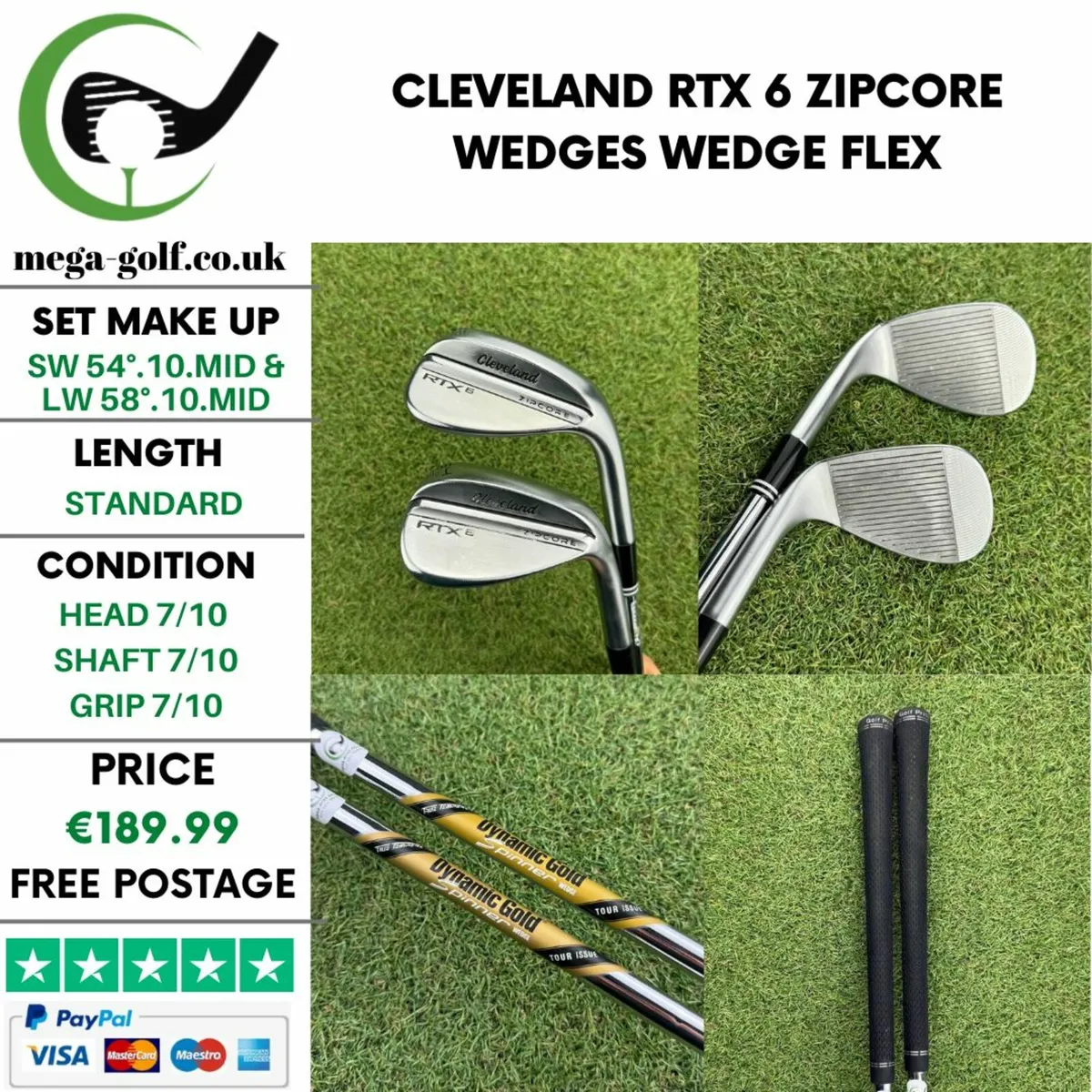 Cleveland RTX 6 Zipcore Wedges Sw 54° & Lw  58° - Image 1