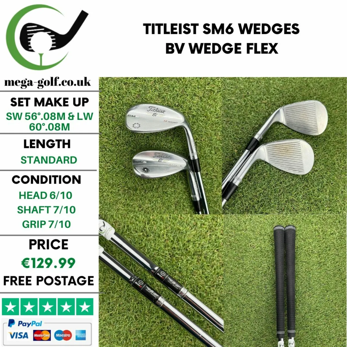 Titleist SM6 Wedges Sw 56°.08M & Lw 60°.08M /Wedge - Image 1