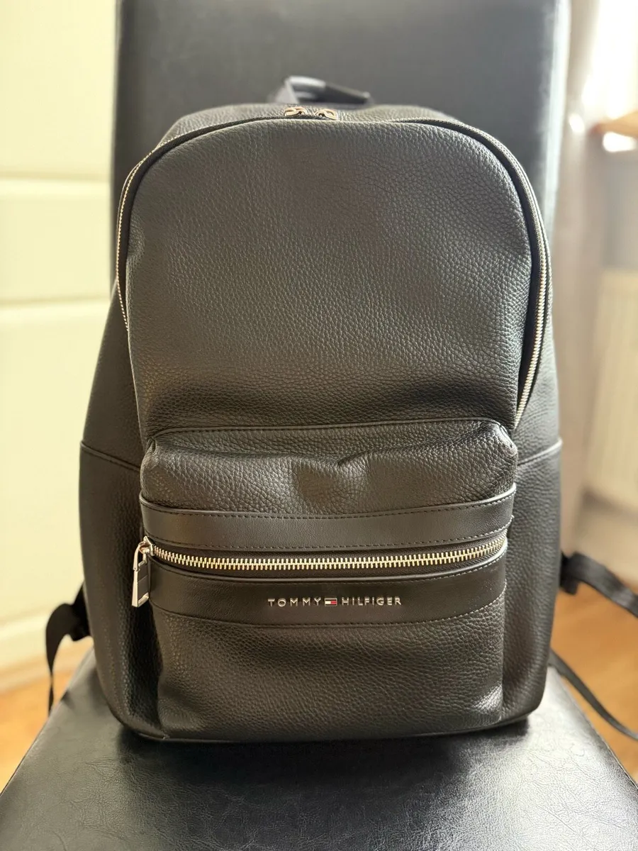Tommy Hilfiger faux leather black backpack - Image 1