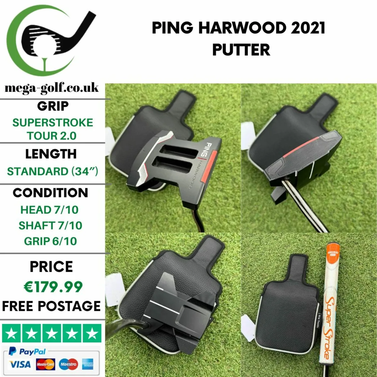 Ping Harwood 2021 Putter / 34″ - Image 1