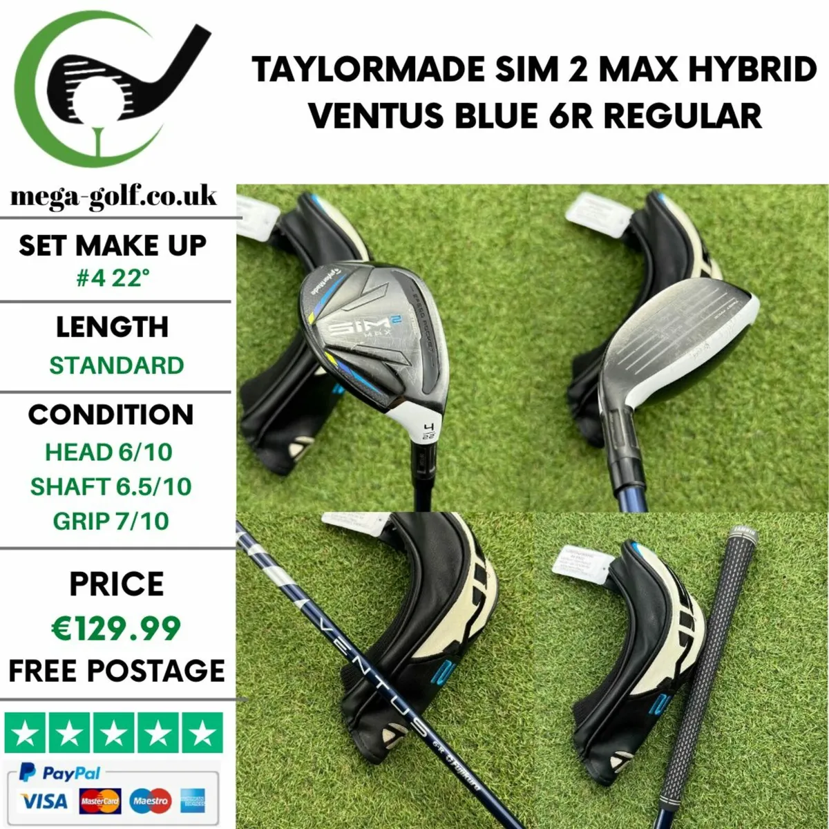 Taylormade Sim 2 Max Hybrid / #4 22° / Regular - Image 1