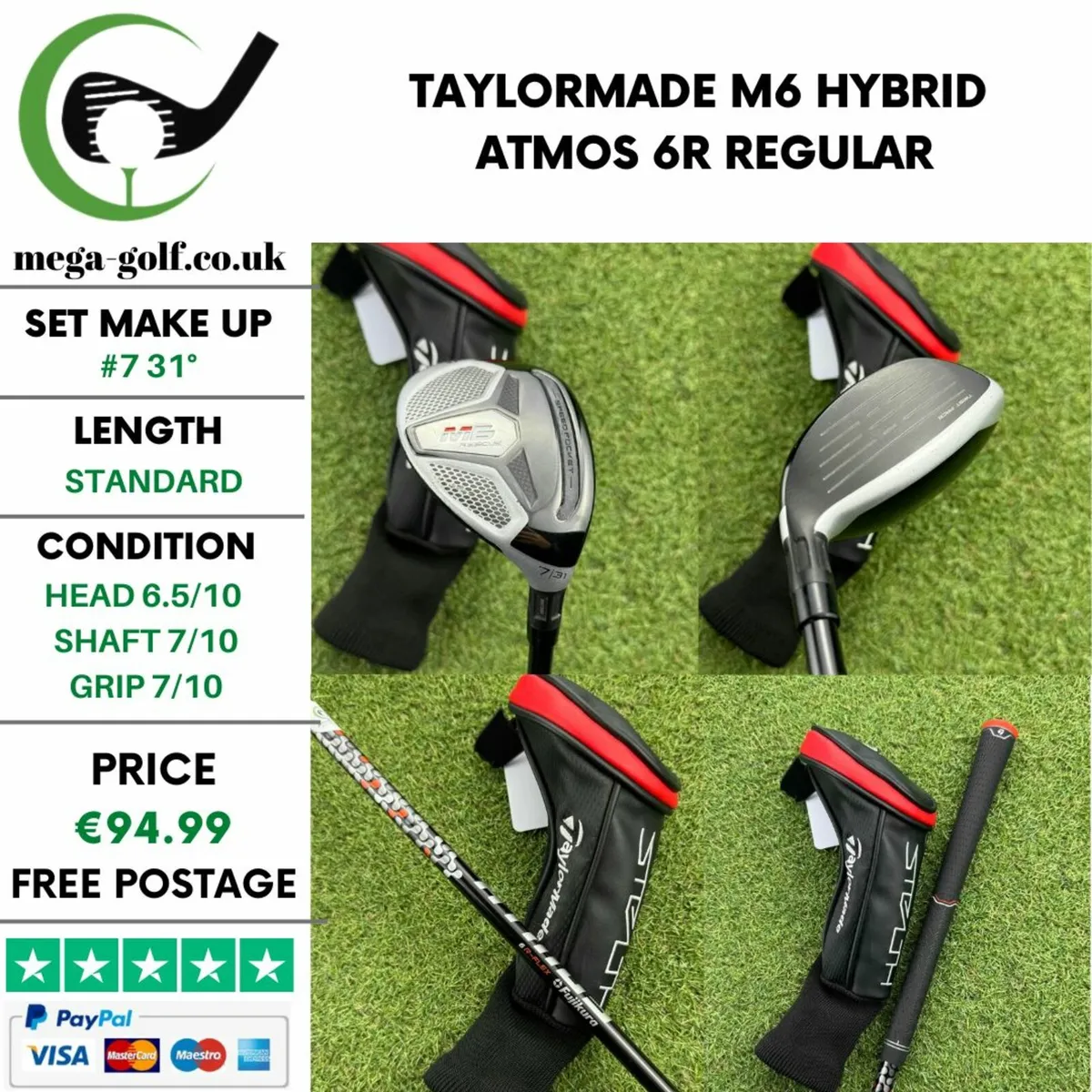 Taylormade M6 Hybrid / #7 31° / Atmos 6R Regular - Image 1