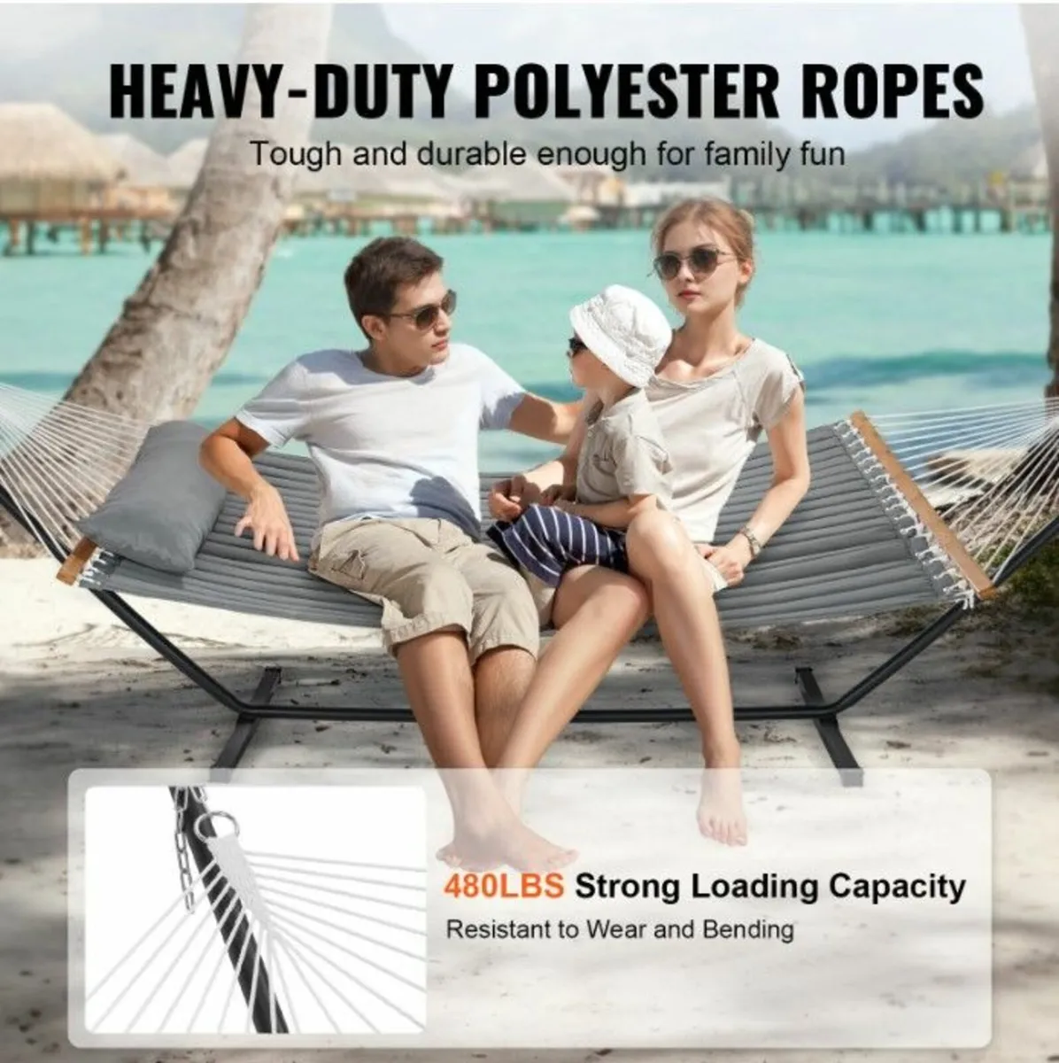 Two Person Hammock with 12 FT Steel Stand - Image 4