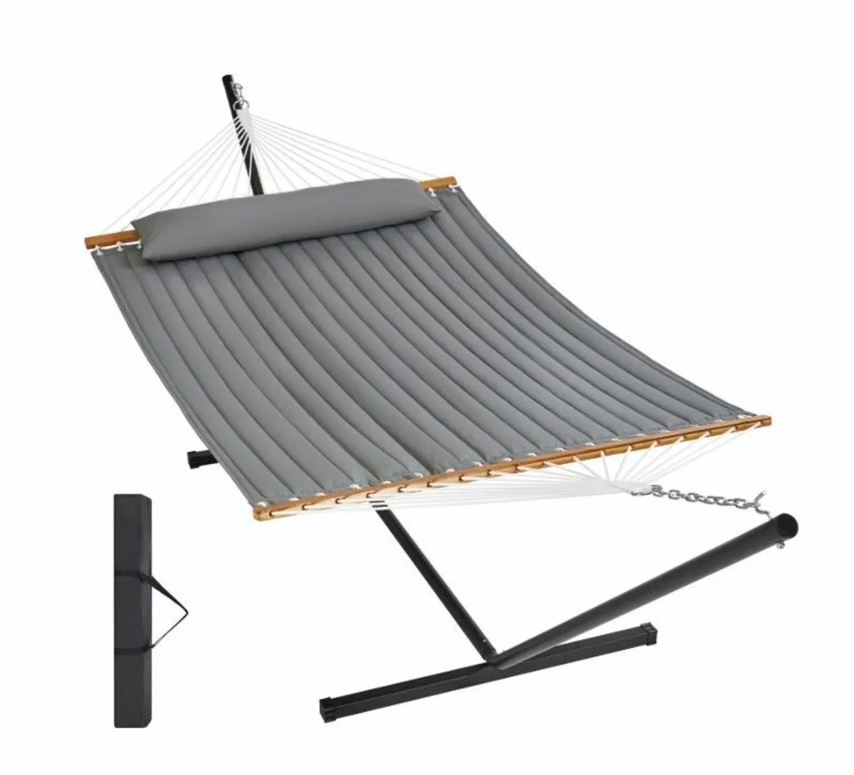 Two Person Hammock with 12 FT Steel Stand - Image 1