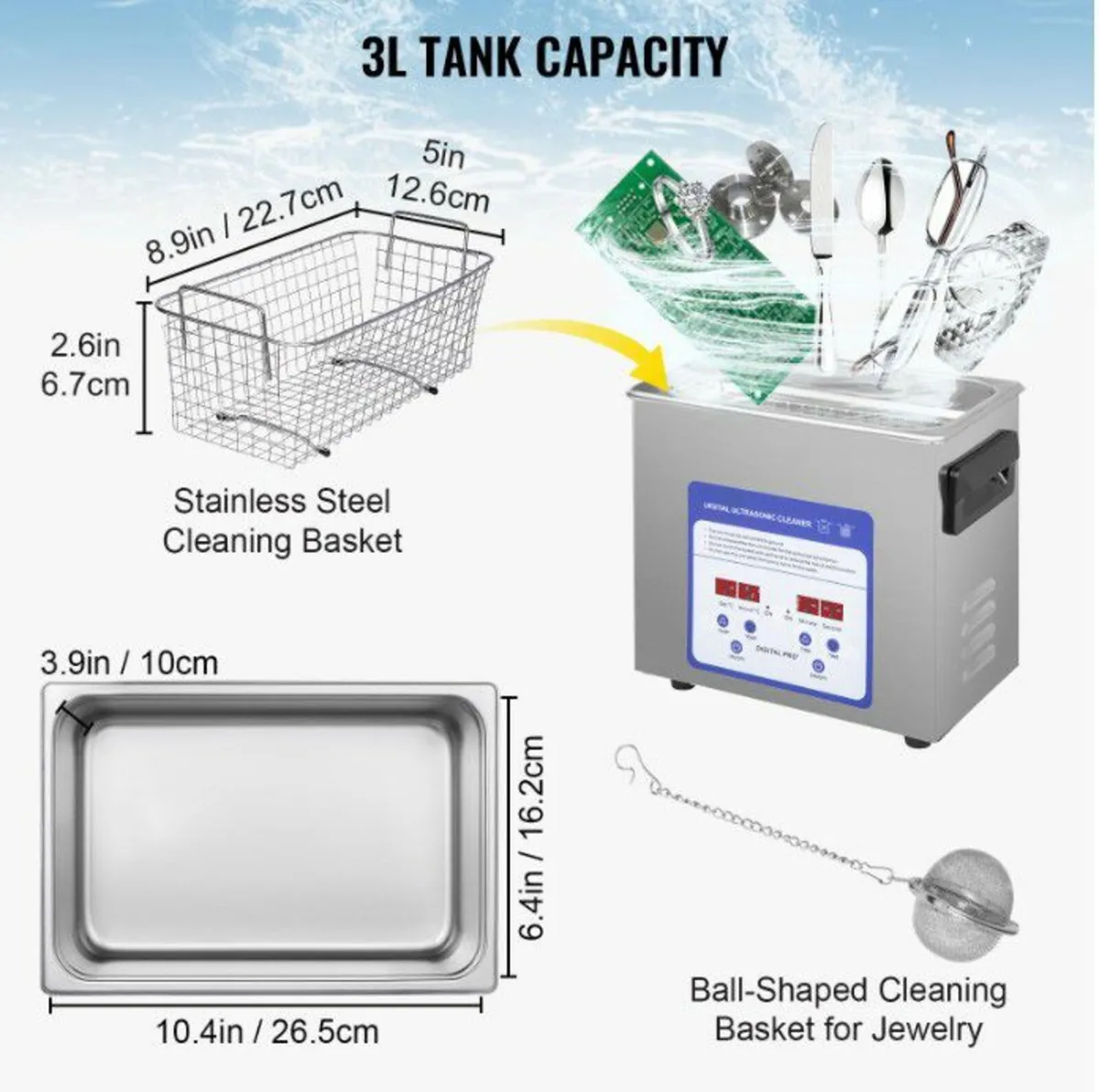 Digital Ultrasonic Cleaner 3L Ultrasonic Cleaning - Image 3