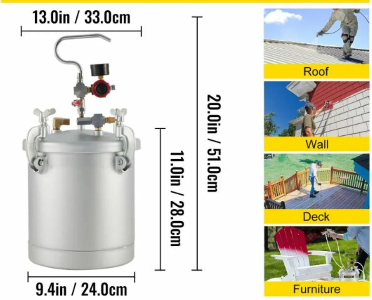 10L Heavy Duty Pressure Paint Pressure Tank - Image 4