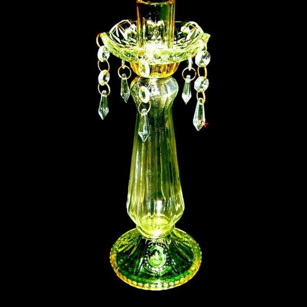 Vintage Glass Candle Holder - Image 2