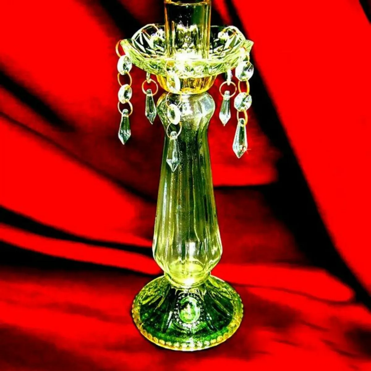 Vintage Glass Candle Holder - Image 3