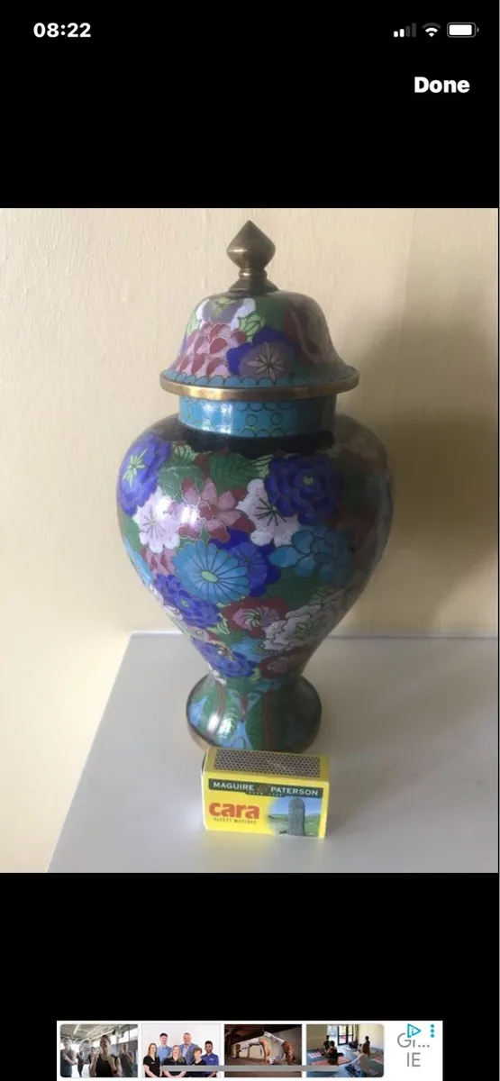 Antique/ Vintage Chinese Cloisonné Jar with lid - Image 1