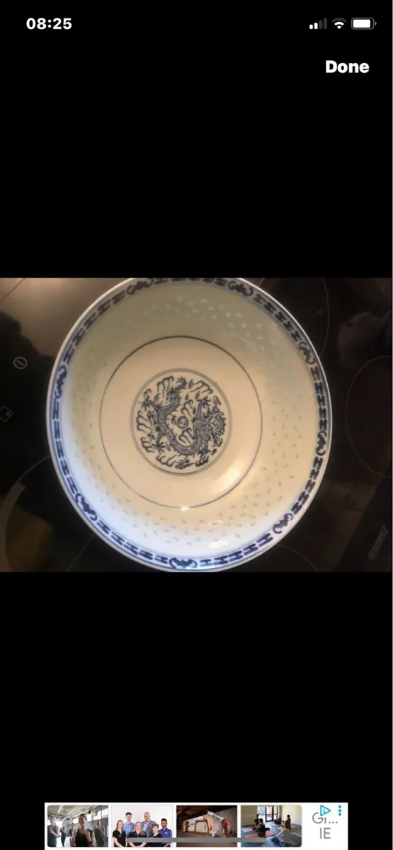 Antique Chinese Dragon  Fine Porcelain Rice Bowl - Image 1