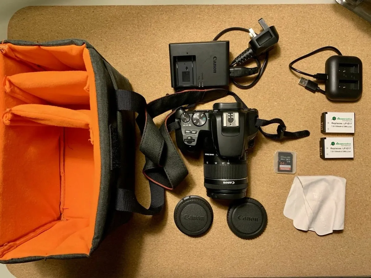 Canon EOS 250DCamera with Lens & Accessories - Image 1