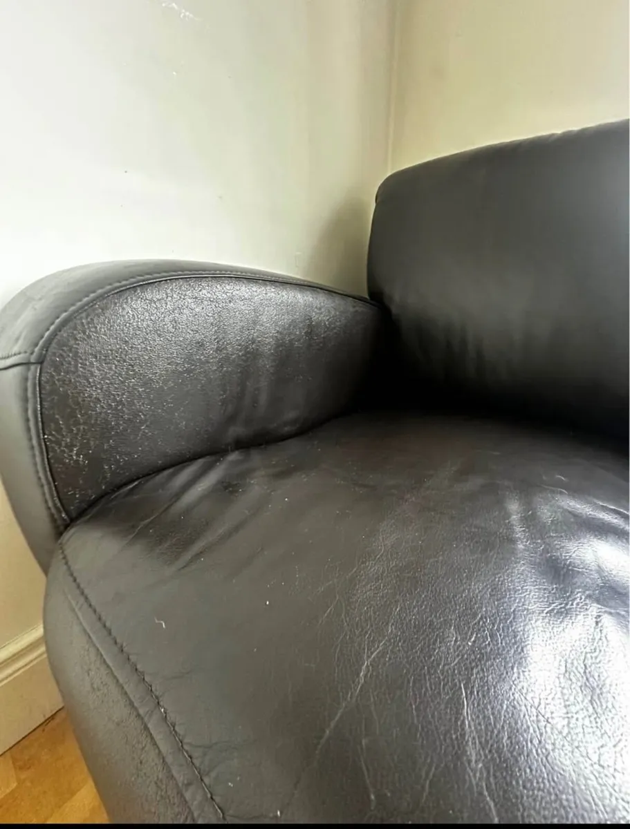 2 & 3 seat brown sofas - Image 1