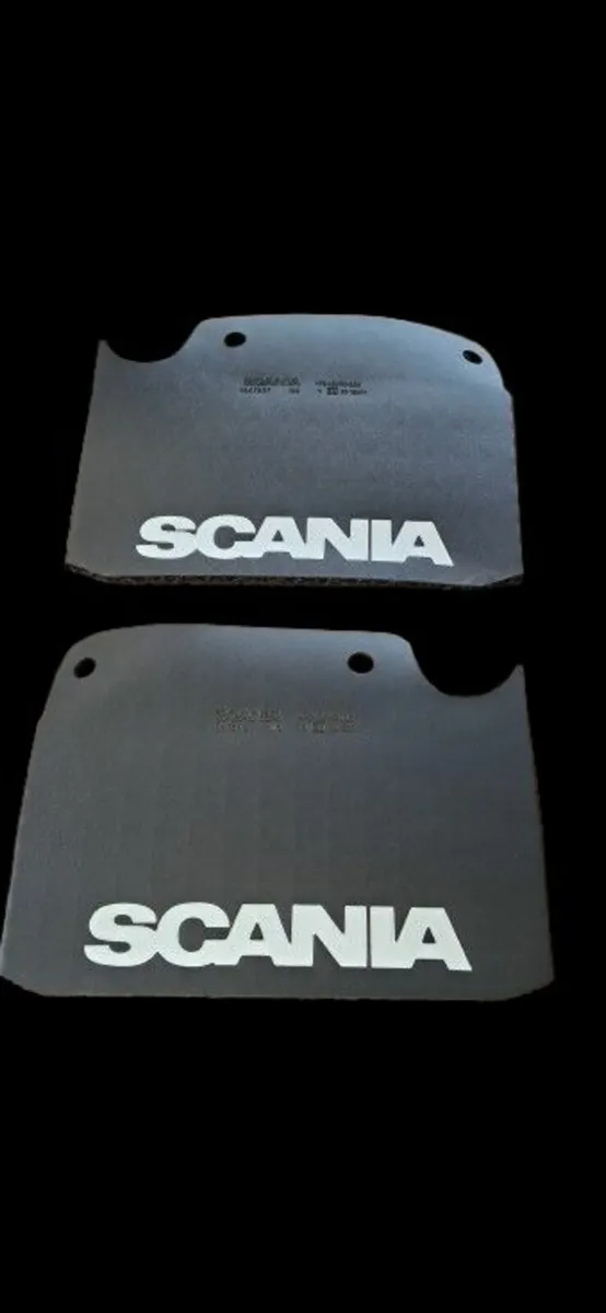 2 X Genuine Scania Front Lorry Mudflaps with Spray