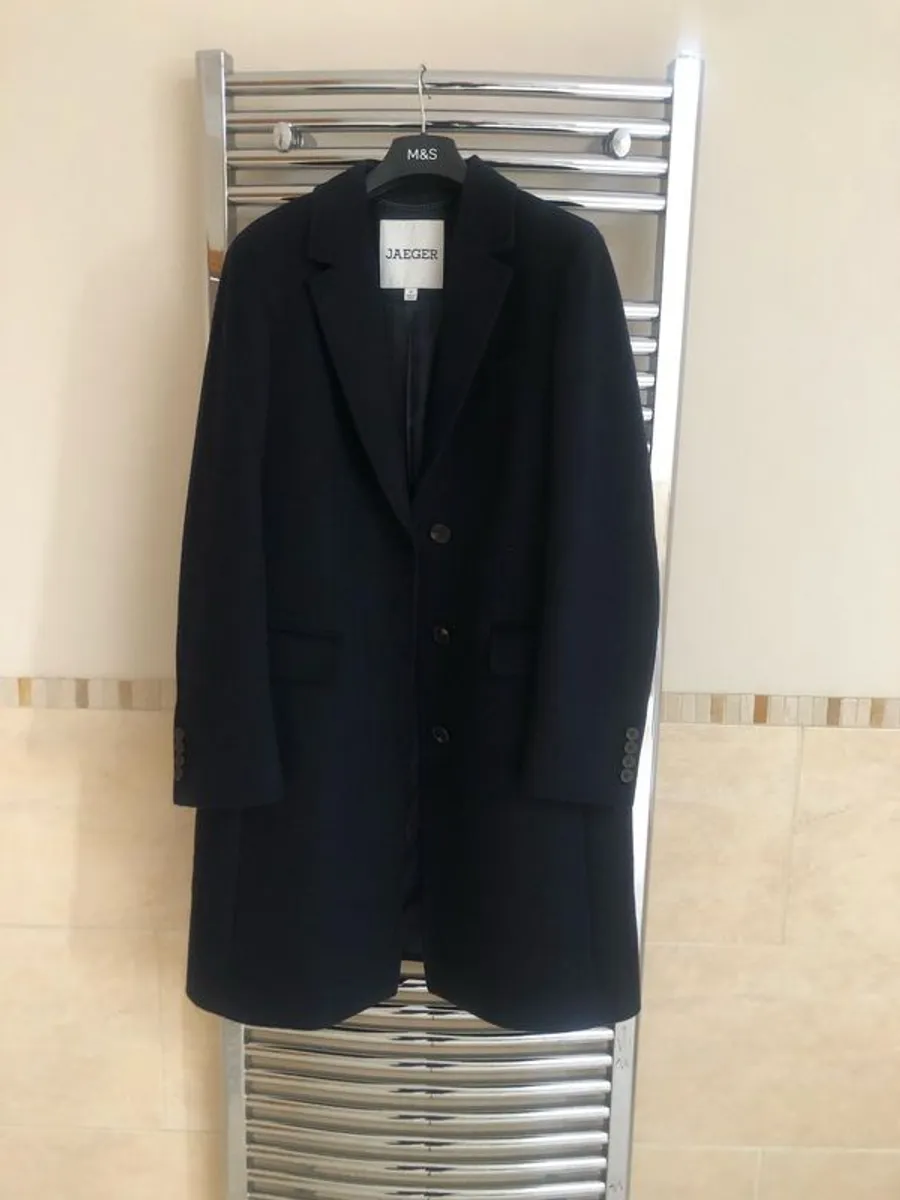Single breasted ladies wool navy jacket - Image 1