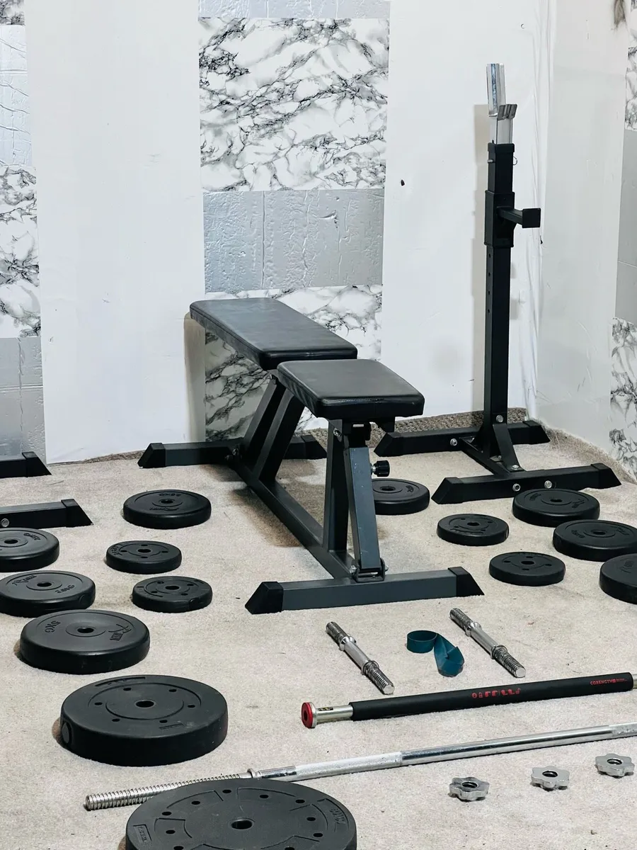 70KG WEIGHTS SET RACK STANDS BARBELL DUMBBELLS ++ - Image 4