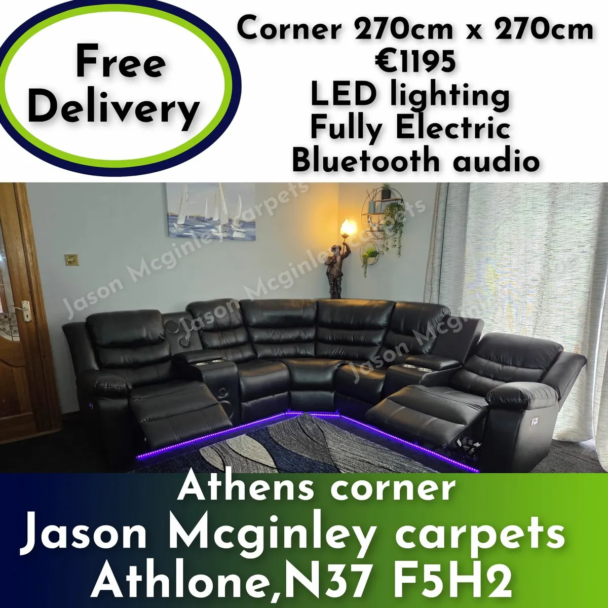 Corner sofa - full electric reclining - Image 3