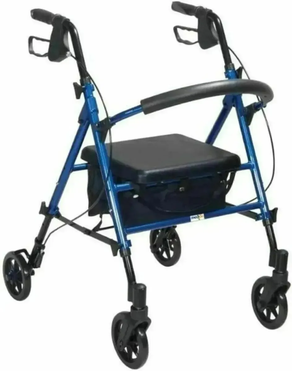 Foldable Rollator Walker with Basket and Tray - Image 1