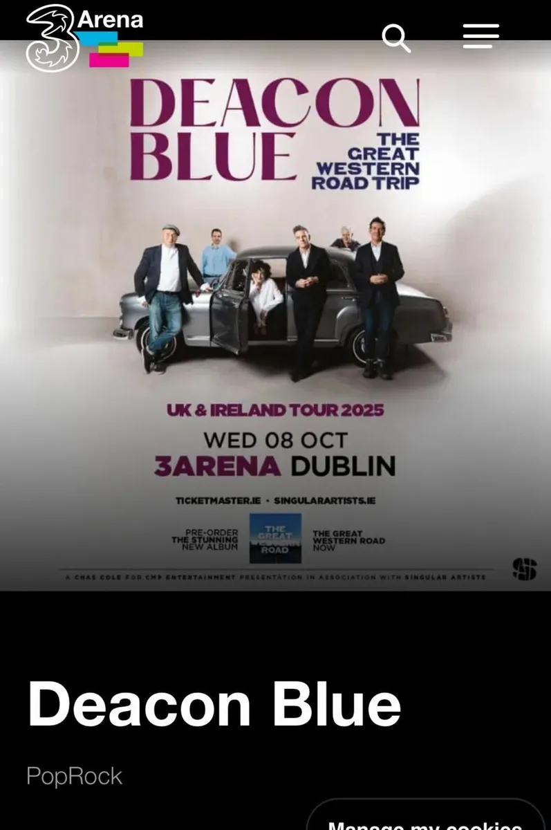 Deacon Blue Tickets X 2