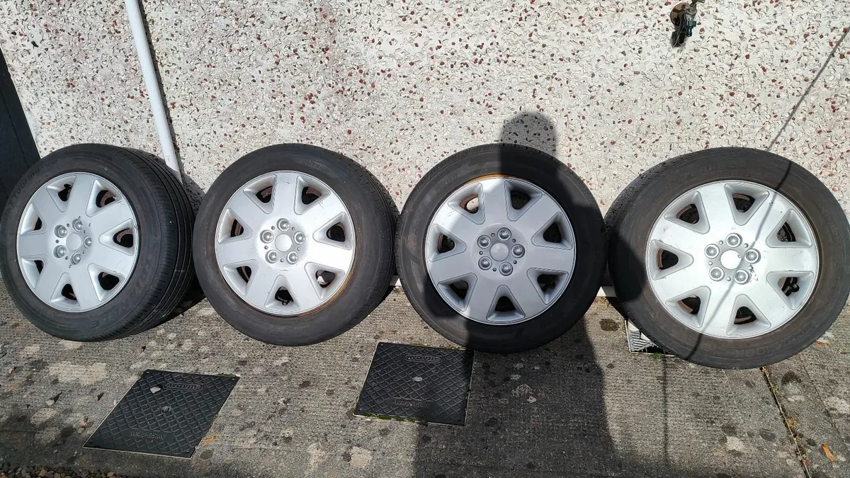 Set of steel wheels and tyres. - Image 1