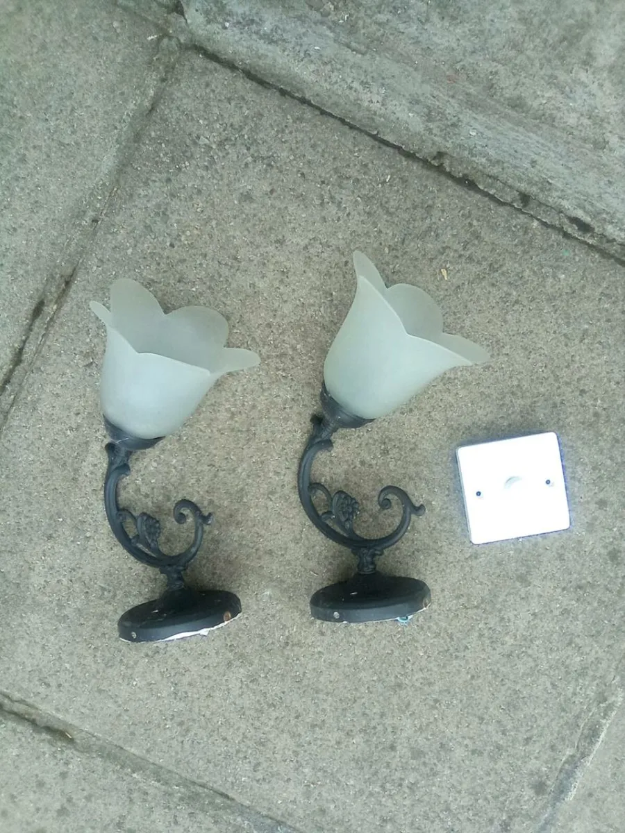 2. WALL.  LIGHTS.  WITH. BULBS.AND DIMMER SWITCH - Image 2
