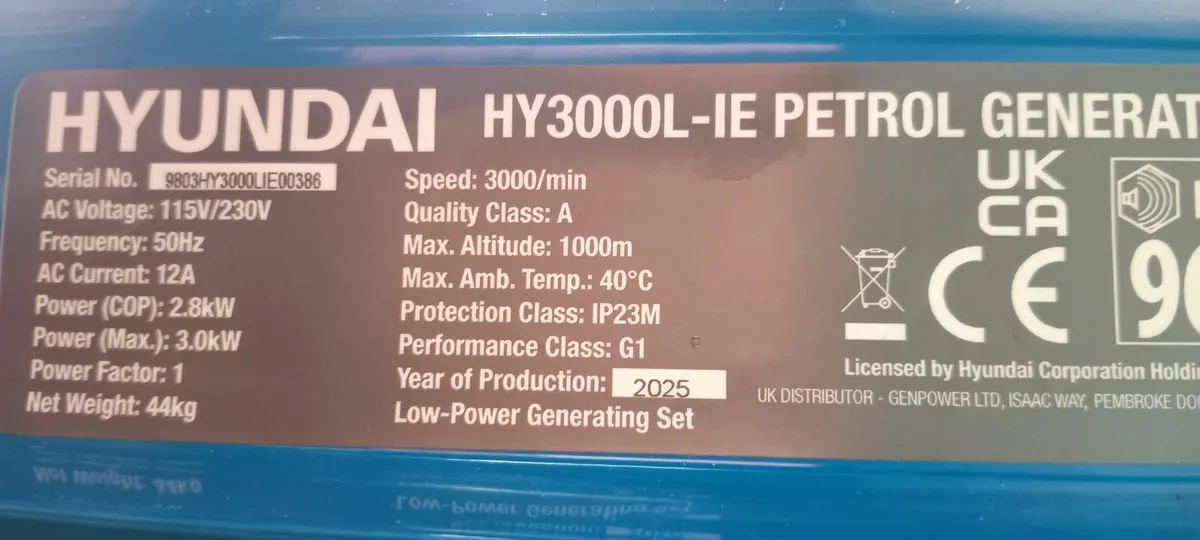 Hyundai generator hy3000l - Image 2