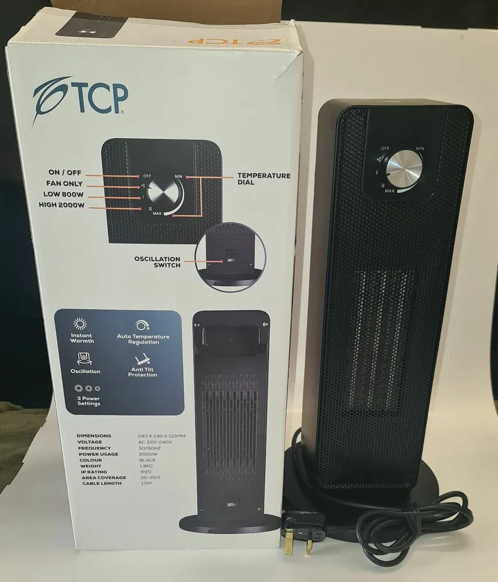 TCP Portable Tower Heater 2000W - Image 1