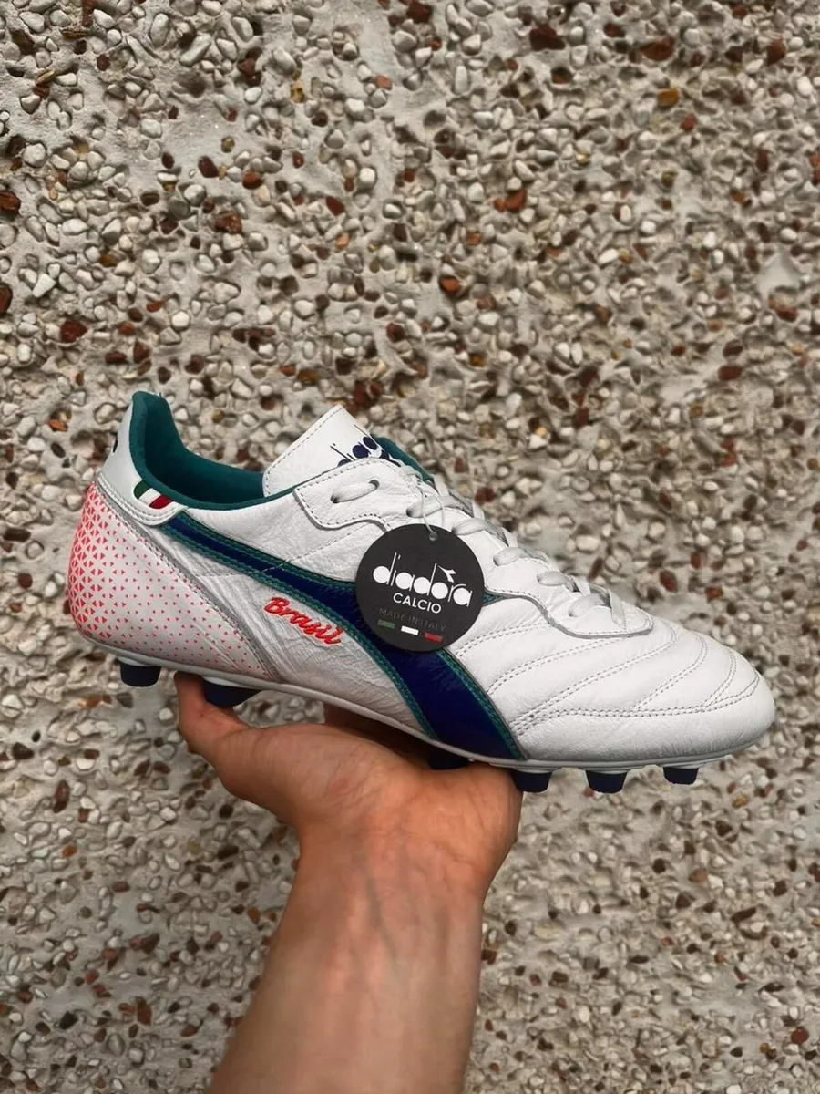 Diadora Brasil Made in Italy OG FG - White/Navy - Image 1