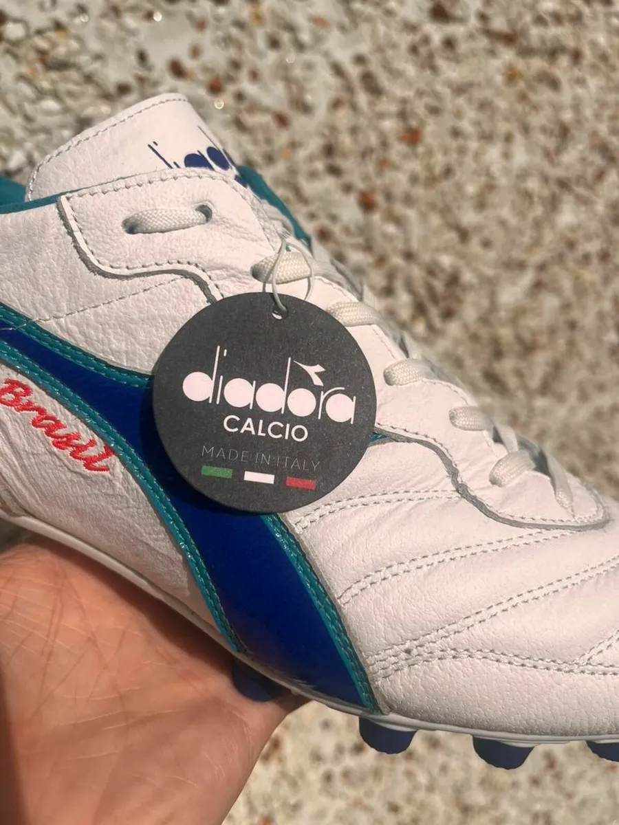 Diadora Brasil Made in Italy OG FG - White/Navy - Image 2
