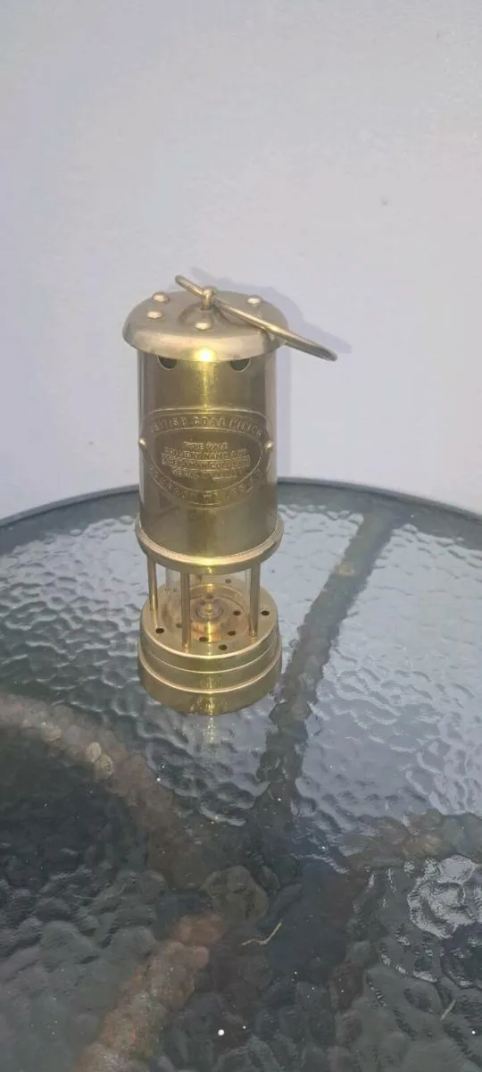 Old miners  brass  lamp - Image 1
